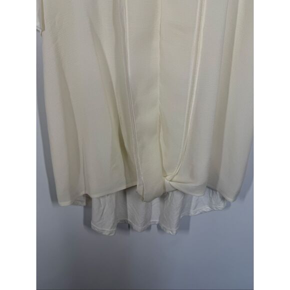 Box 1 H by Halston high low cream blouse size medium - Picture 5 of 10